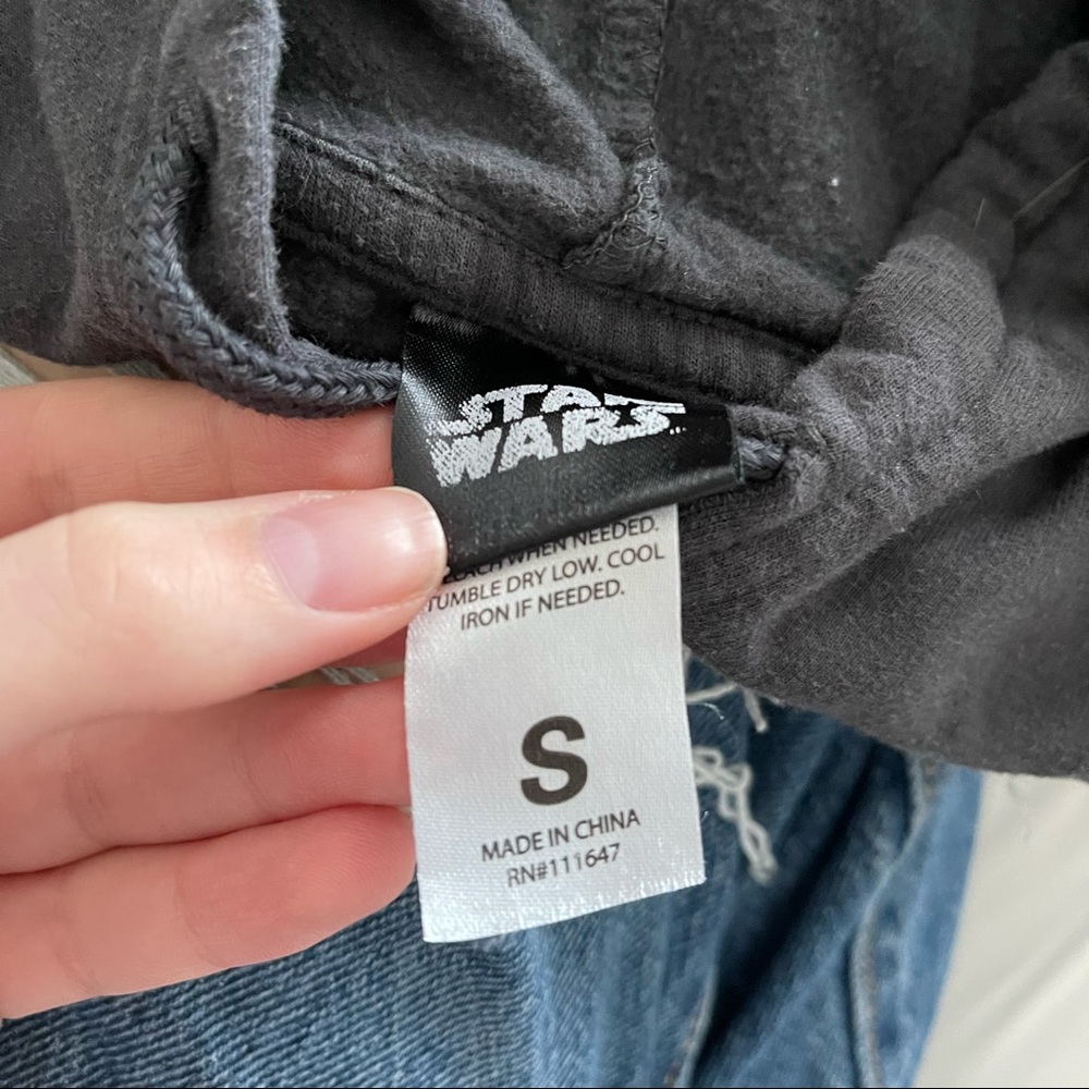 Gray and rainbow Star Wars cropped hoodie sweatshirt - Picture 4 of 4